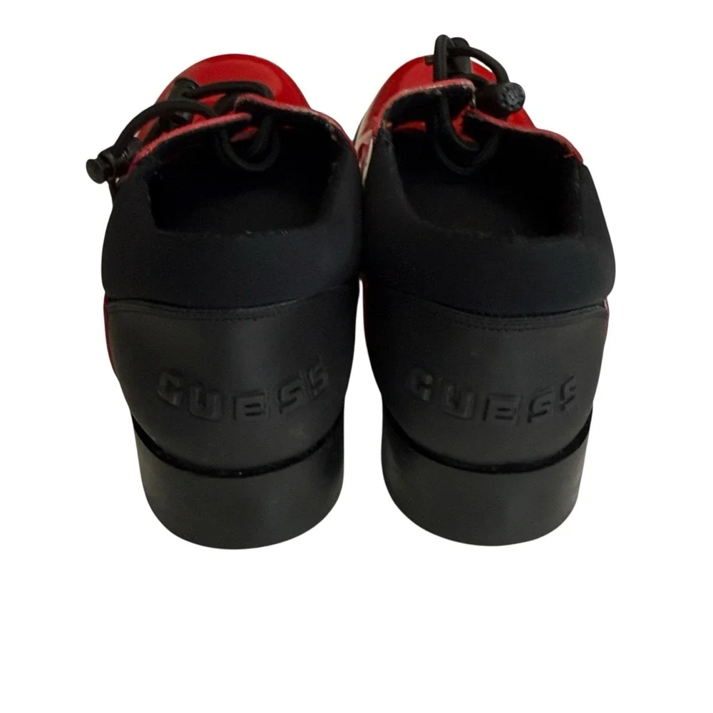 Guess Red Patent Leather Chunky Lug Sole Lace-Up Shoes Club Kid Y2K Women's‎ 8